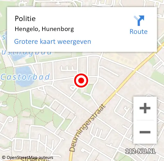 Locatie op kaart van de 112 melding: Politie Hengelo, Hunenborg op 3 april 2023 08:25