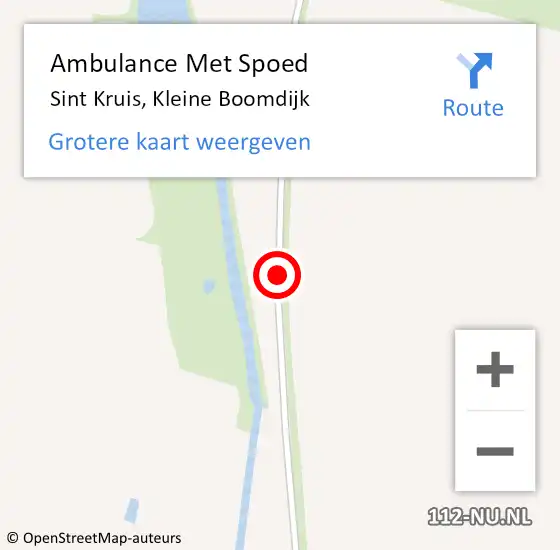 Locatie op kaart van de 112 melding: Ambulance Met Spoed Naar Sint Kruis, Kleine Boomdijk op 21 augustus 2014 05:39