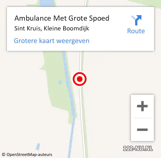 Locatie op kaart van de 112 melding: Ambulance Met Grote Spoed Naar Sint Kruis, Kleine Boomdijk op 21 augustus 2014 05:39