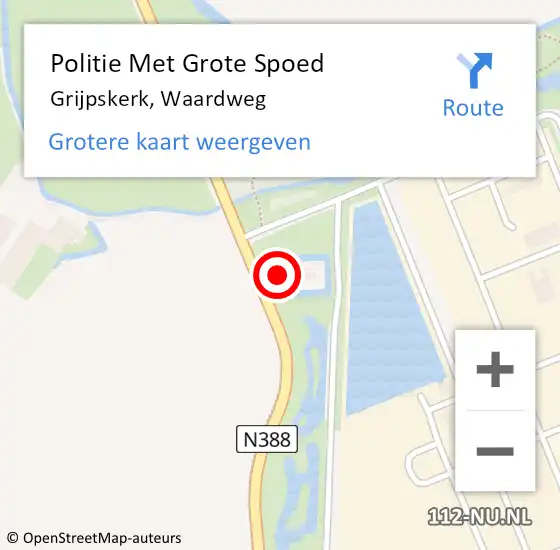 Locatie op kaart van de 112 melding: Politie Met Grote Spoed Naar Grijpskerk, Waardweg op 3 april 2023 09:18