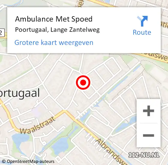 Locatie op kaart van de 112 melding: Ambulance Met Spoed Naar Poortugaal, Lange Zantelweg op 3 april 2023 09:24