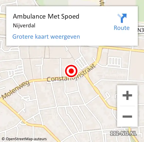 Locatie op kaart van de 112 melding: Ambulance Met Spoed Naar Nijverdal op 3 april 2023 09:27
