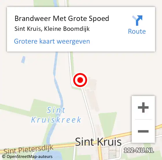 Locatie op kaart van de 112 melding: Brandweer Met Grote Spoed Naar Sint Kruis, Kleine Boomdijk op 21 augustus 2014 06:03