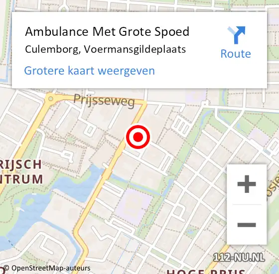 Locatie op kaart van de 112 melding: Ambulance Met Grote Spoed Naar Culemborg, Voermansgildeplaats op 21 augustus 2014 06:16