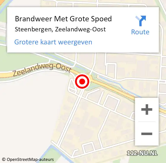 Locatie op kaart van de 112 melding: Brandweer Met Grote Spoed Naar Steenbergen, Zeelandweg-Oost op 3 april 2023 10:18