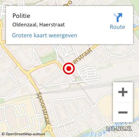 Locatie op kaart van de 112 melding: Politie Oldenzaal, Haerstraat op 3 april 2023 10:20