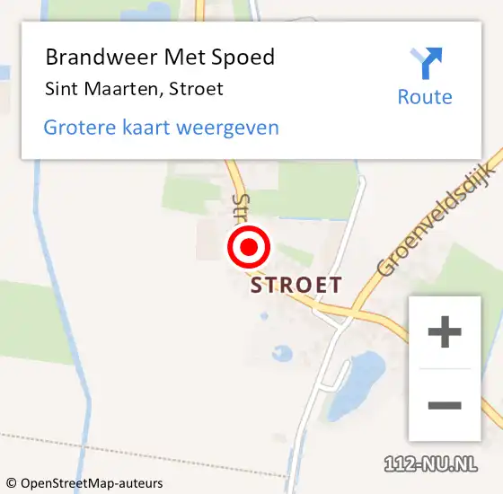 Locatie op kaart van de 112 melding: Brandweer Met Spoed Naar Sint Maarten, Stroet op 3 april 2023 10:32