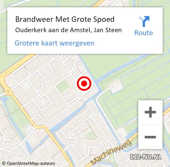 Locatie op kaart van de 112 melding: Brandweer Met Grote Spoed Naar Ouderkerk aan de Amstel, Jan Steen op 3 april 2023 10:48