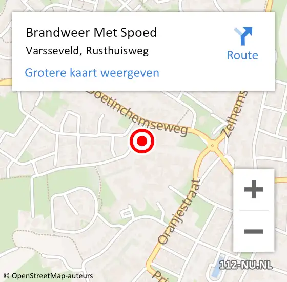 Locatie op kaart van de 112 melding: Brandweer Met Spoed Naar Varsseveld, Rusthuisweg op 3 april 2023 11:07