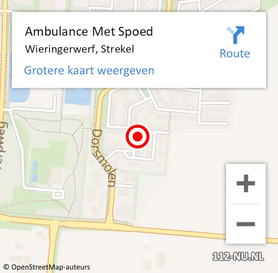 Locatie op kaart van de 112 melding: Ambulance Met Spoed Naar Wieringerwerf, Strekel op 3 april 2023 11:08