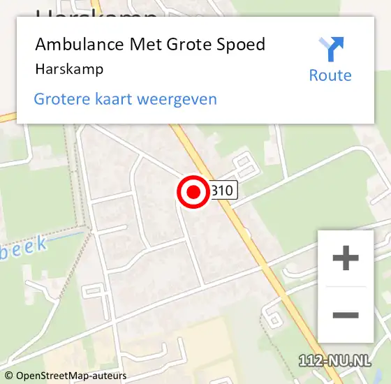 Locatie op kaart van de 112 melding: Ambulance Met Grote Spoed Naar Harskamp op 3 april 2023 11:42