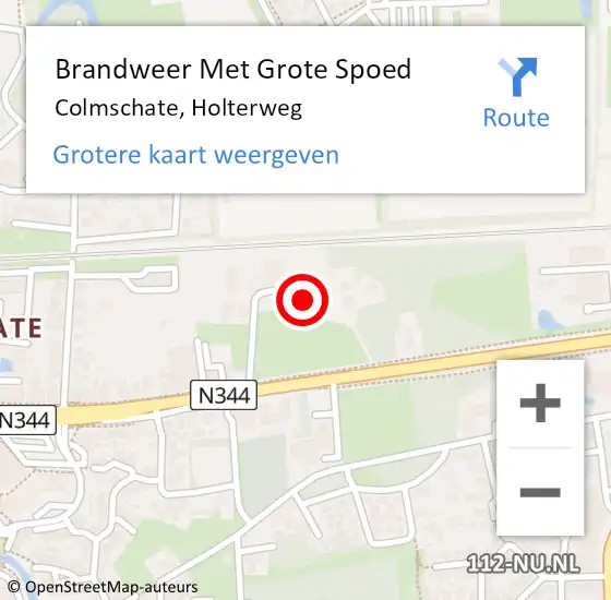 Locatie op kaart van de 112 melding: Brandweer Met Grote Spoed Naar Colmschate, Holterweg op 21 augustus 2014 07:01