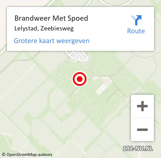 Locatie op kaart van de 112 melding: Brandweer Met Spoed Naar Lelystad, Zeebiesweg op 3 april 2023 12:03