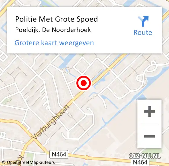 Locatie op kaart van de 112 melding: Politie Met Grote Spoed Naar Poeldijk, De Noorderhoek op 3 april 2023 12:10