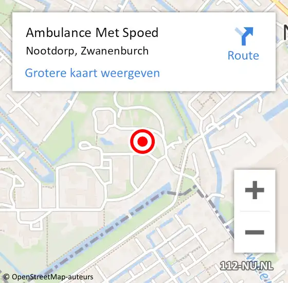 Locatie op kaart van de 112 melding: Ambulance Met Spoed Naar Nootdorp, Zwanenburch op 3 april 2023 13:30