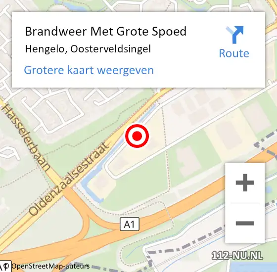 Locatie op kaart van de 112 melding: Brandweer Met Grote Spoed Naar Hengelo, Oosterveldsingel op 3 april 2023 13:32