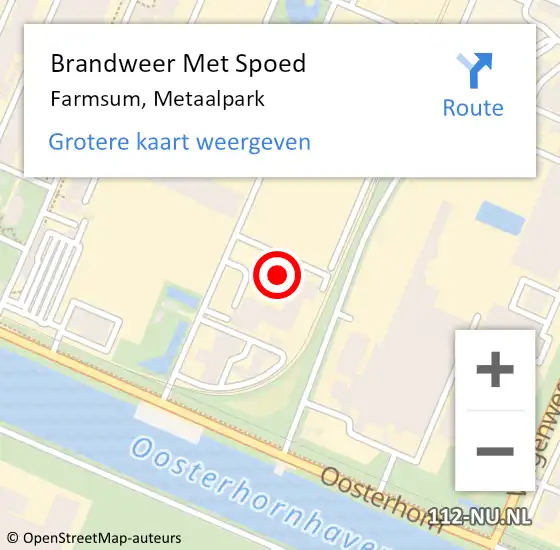 Locatie op kaart van de 112 melding: Brandweer Met Spoed Naar Farmsum, Metaalpark op 3 april 2023 13:46