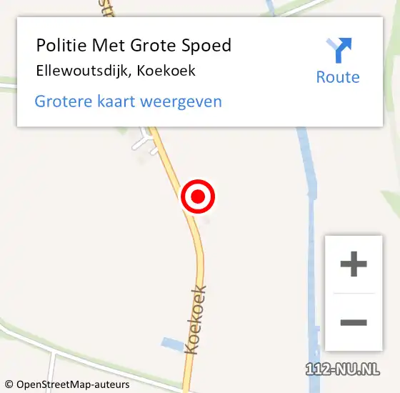 Locatie op kaart van de 112 melding: Politie Met Grote Spoed Naar Ellewoutsdijk, Koekoek op 3 april 2023 14:02
