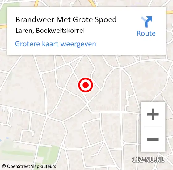 Locatie op kaart van de 112 melding: Brandweer Met Grote Spoed Naar Laren, Boekweitskorrel op 3 april 2023 14:58