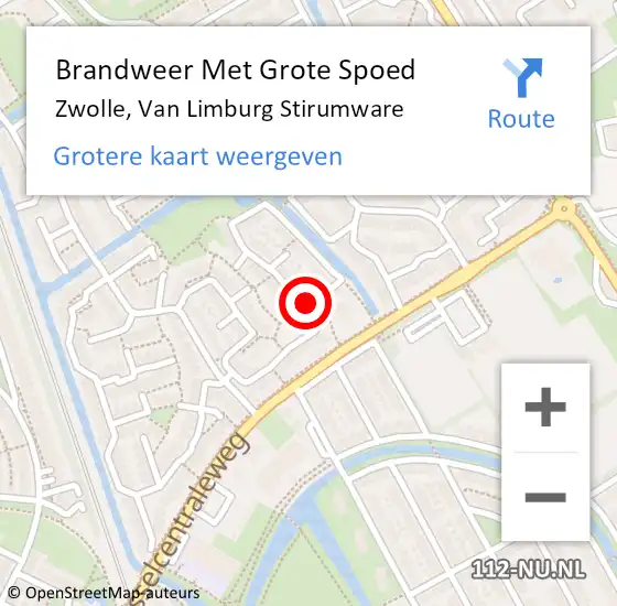 Locatie op kaart van de 112 melding: Brandweer Met Grote Spoed Naar Zwolle, Van Limburg Stirumware op 3 april 2023 15:25