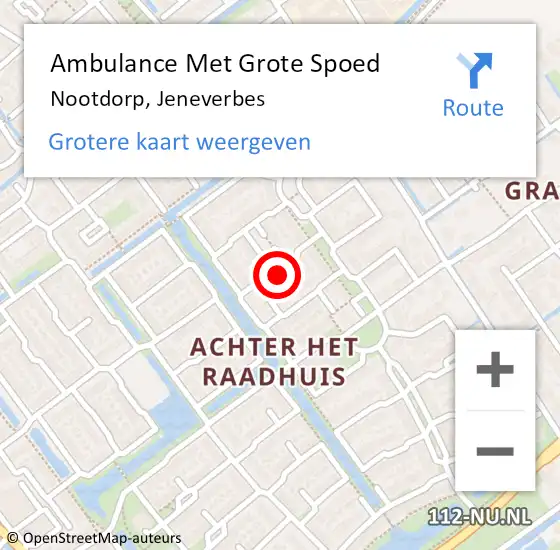 Locatie op kaart van de 112 melding: Ambulance Met Grote Spoed Naar Nootdorp, Jeneverbes op 3 april 2023 15:33