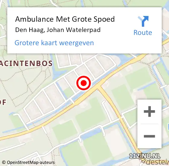 Locatie op kaart van de 112 melding: Ambulance Met Grote Spoed Naar Den Haag, Johan Watelerpad op 3 april 2023 15:50