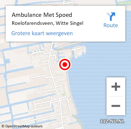 Locatie op kaart van de 112 melding: Ambulance Met Spoed Naar Roelofarendsveen, Witte Singel op 3 april 2023 16:30