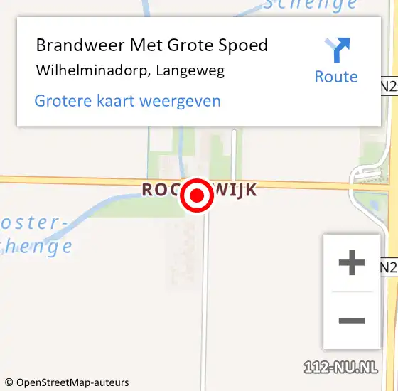 Locatie op kaart van de 112 melding: Brandweer Met Grote Spoed Naar Wilhelminadorp, Langeweg op 3 april 2023 16:49