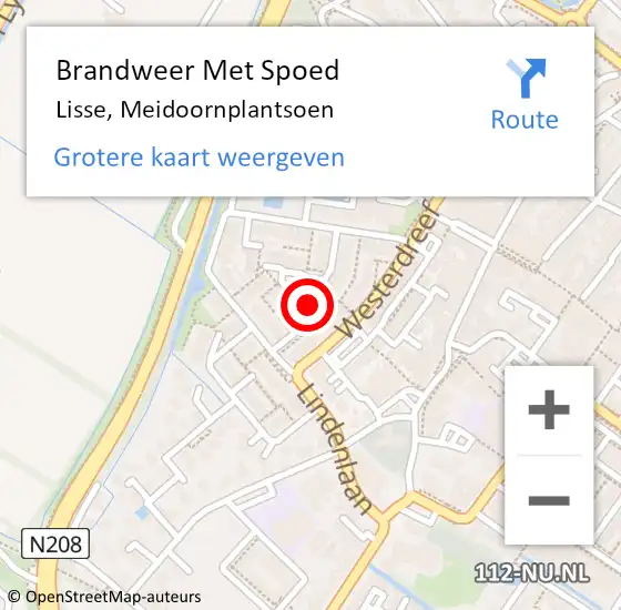 Locatie op kaart van de 112 melding: Brandweer Met Spoed Naar Lisse, Meidoornplantsoen op 3 april 2023 16:49