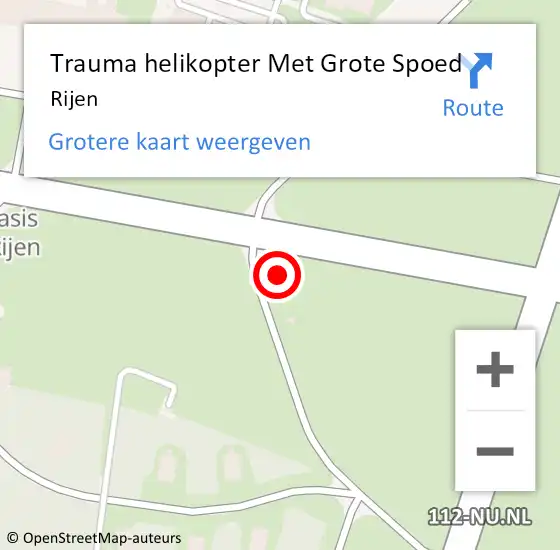 Locatie op kaart van de 112 melding: Trauma helikopter Met Grote Spoed Naar Rijen op 3 april 2023 17:03