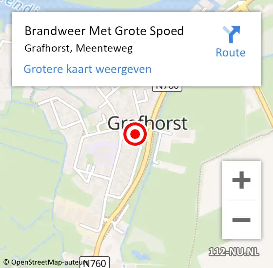 Locatie op kaart van de 112 melding: Brandweer Met Grote Spoed Naar Grafhorst, Meenteweg op 3 april 2023 17:08