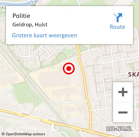 Locatie op kaart van de 112 melding: Politie Geldrop, Hulst op 3 april 2023 17:29