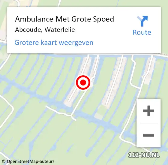 Locatie op kaart van de 112 melding: Ambulance Met Grote Spoed Naar Abcoude, Waterlelie op 3 april 2023 18:03