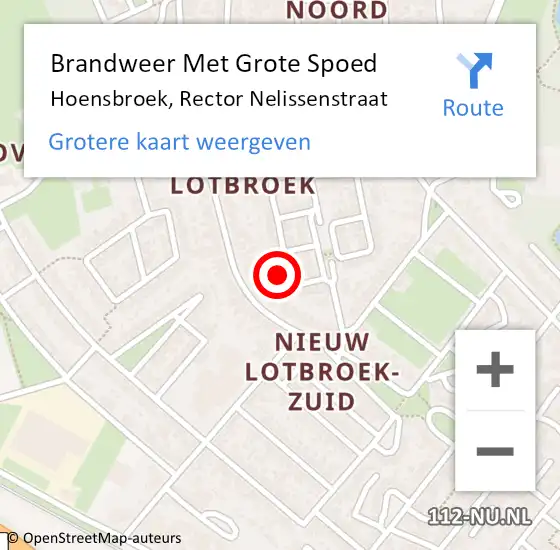 Locatie op kaart van de 112 melding: Brandweer Met Grote Spoed Naar Hoensbroek, Rector Nelissenstraat op 3 april 2023 18:04