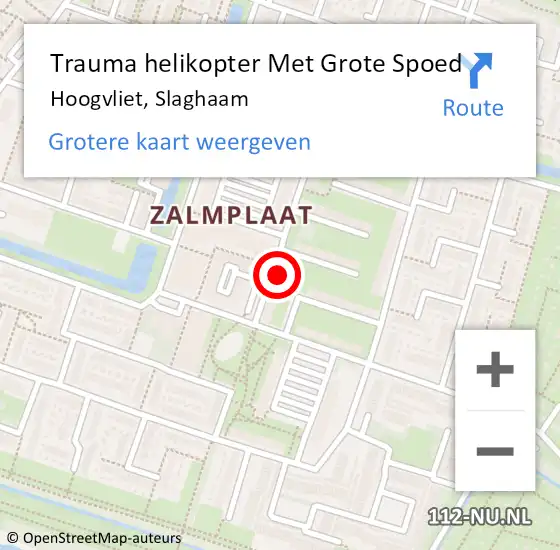 Locatie op kaart van de 112 melding: Trauma helikopter Met Grote Spoed Naar Hoogvliet, Slaghaam op 3 april 2023 18:41