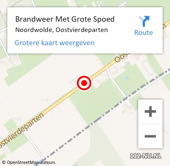 Locatie op kaart van de 112 melding: Brandweer Met Grote Spoed Naar Noordwolde, Oostvierdeparten op 3 april 2023 19:08