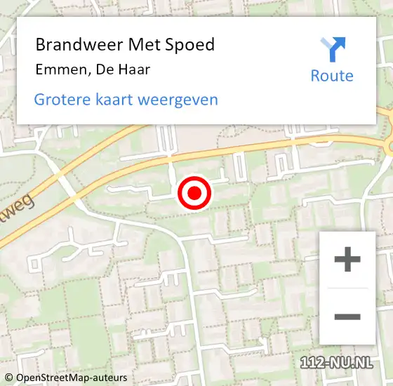 Locatie op kaart van de 112 melding: Brandweer Met Spoed Naar Emmen, De Haar op 3 april 2023 20:50