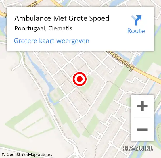 Locatie op kaart van de 112 melding: Ambulance Met Grote Spoed Naar Poortugaal, Clematis op 4 april 2023 01:12