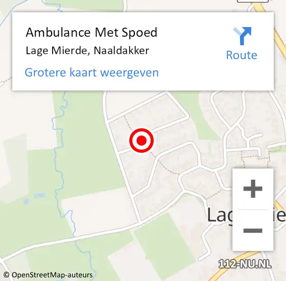 Locatie op kaart van de 112 melding: Ambulance Met Spoed Naar Lage Mierde, Naaldakker op 21 augustus 2014 08:30