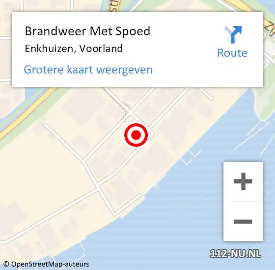 Locatie op kaart van de 112 melding: Brandweer Met Spoed Naar Enkhuizen, Voorland op 4 april 2023 03:27