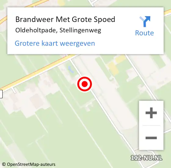 Locatie op kaart van de 112 melding: Brandweer Met Grote Spoed Naar Oldeholtpade, Stellingenweg op 4 april 2023 07:01