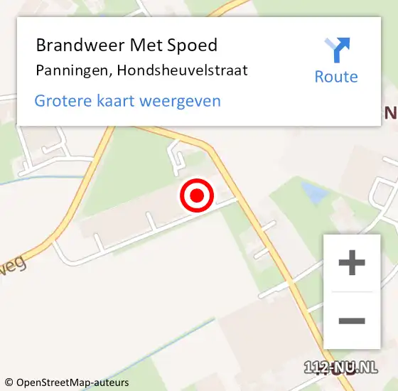 Locatie op kaart van de 112 melding: Brandweer Met Spoed Naar Panningen, Hondsheuvelstraat op 4 april 2023 07:26