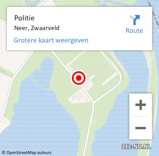 Locatie op kaart van de 112 melding: Politie Neer, Zwaarveld op 4 april 2023 07:57