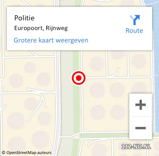 Locatie op kaart van de 112 melding: Politie Europoort, Rijnweg op 4 april 2023 08:19