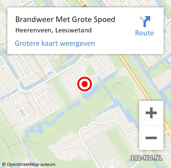 Locatie op kaart van de 112 melding: Brandweer Met Grote Spoed Naar Heerenveen, Leeuwetand op 4 april 2023 08:24