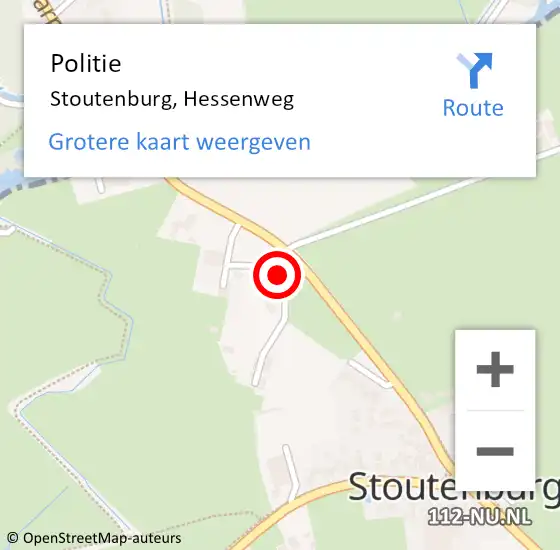 Locatie op kaart van de 112 melding: Politie Stoutenburg, Hessenweg op 4 april 2023 08:56