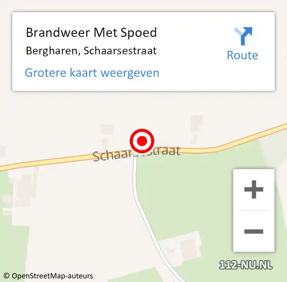 Locatie op kaart van de 112 melding: Brandweer Met Spoed Naar Bergharen, Schaarsestraat op 4 april 2023 09:05