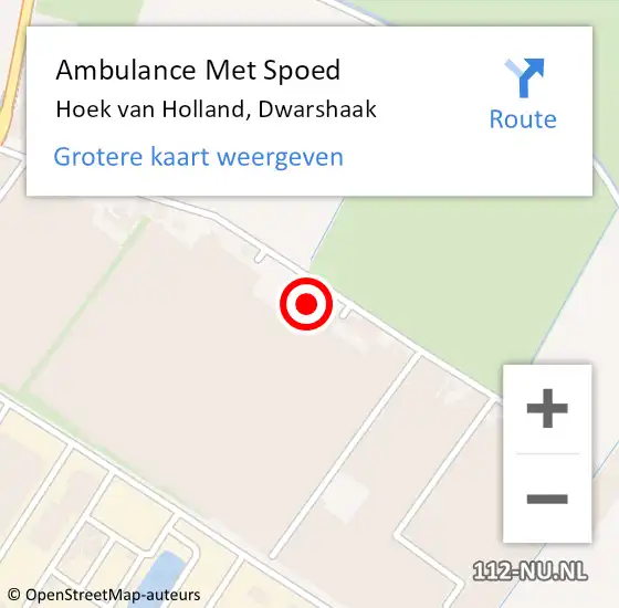 Locatie op kaart van de 112 melding: Ambulance Met Spoed Naar Hoek van Holland, Dwarshaak op 4 april 2023 09:20