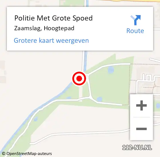 Locatie op kaart van de 112 melding: Politie Met Grote Spoed Naar Zaamslag, Hoogtepad op 4 april 2023 09:21