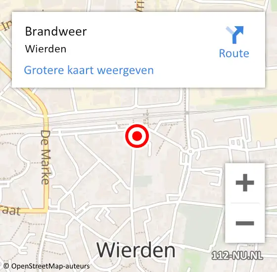 Locatie op kaart van de 112 melding: Brandweer Wierden op 4 april 2023 09:30